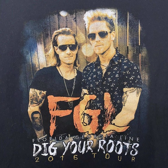 Florida Georgia Line 2016 Dig Your Roots Tour Tee Mens L or XL* see description - Picture 2 of 5